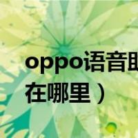 oppo语音助手在哪里打开（oppo语音助手在哪里）