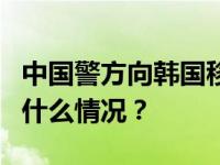 中国警方向韩国移交1名韩国籍红通逃犯 这是什么情况？