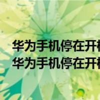 华为手机停在开机画面老显示重启后需要输入密码noval7（华为手机停在开机画面）