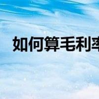 如何算毛利率计算公式（毛利额计算公式）