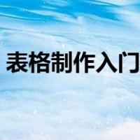 表格制作入门教程（表格的制作方法初学者）