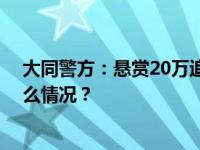 大同警方：悬赏20万追逃的重大刑案嫌疑人已抓获 这是什么情况？