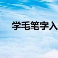 学毛笔字入门先学什么（学毛笔字入门）