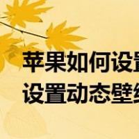 苹果如何设置动态壁纸有声音的（苹果6如何设置动态壁纸）