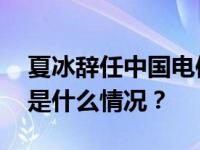 夏冰辞任中国电信执行董事兼执行副总裁 这是什么情况？