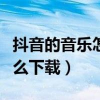 抖音的音乐怎么下载到电脑上（抖音的音乐怎么下载）