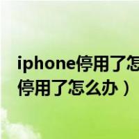 iphone停用了怎么办最简单的方法不用电脑打开（iphone停用了怎么办）