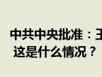 中共中央批准：王燕崎任重庆市委委员、常委 这是什么情况？