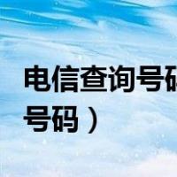 电信查询号码是多少查询话费号码（电信查询号码）