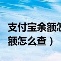 支付宝余额怎么查询一年前的明细（支付宝余额怎么查）