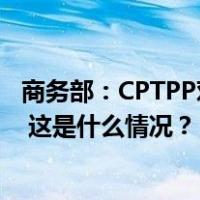 商务部：CPTPP对外交流文件已递交，正积极推进加入进程 这是什么情况？