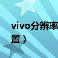 vivo分辨率在哪里调（vivo分辨率在哪里设置）