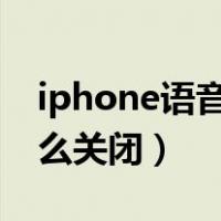 iphone语音留言如何关闭（苹果语音留言怎么关闭）