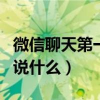 微信聊天第一句怎么打招呼（微信聊天第一句说什么）