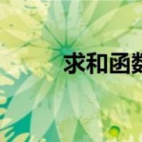 求和函数的使用方法（求和函数）