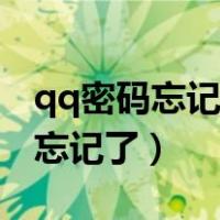 qq密码忘记了怎么查看自己的密码（qq密码忘记了）