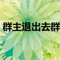 群主退出去群还在吗（群主退出了怎么恢复）