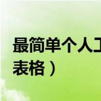 最简单个人工资表格电子版（最简单个人工资表格）