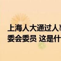 上海人大通过人事任免案，任命王志清刘宣勇等为市人大专委会委员 这是什么情况？