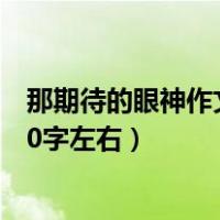 那期待的眼神作文600字左右怎么写（那期待的眼神作文600字左右）